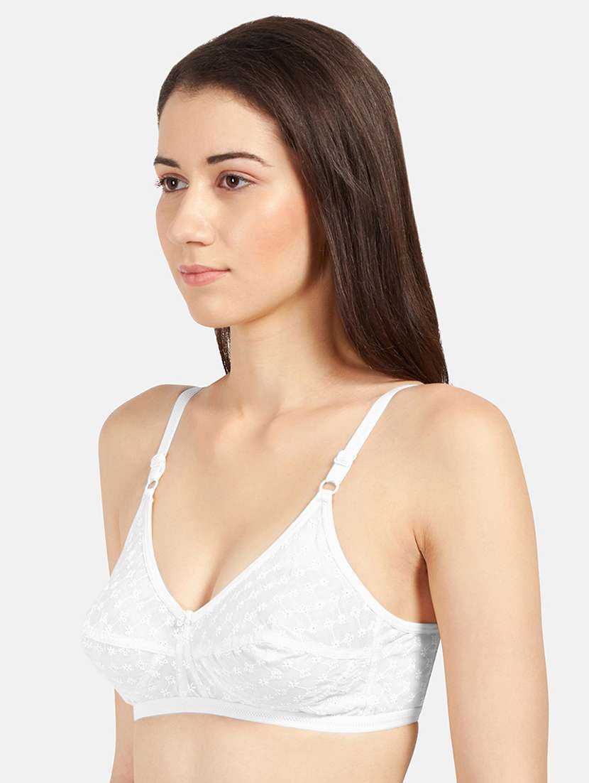 set of 2 white cotton blend regular bra - 21386216 -  Standard Image - 2