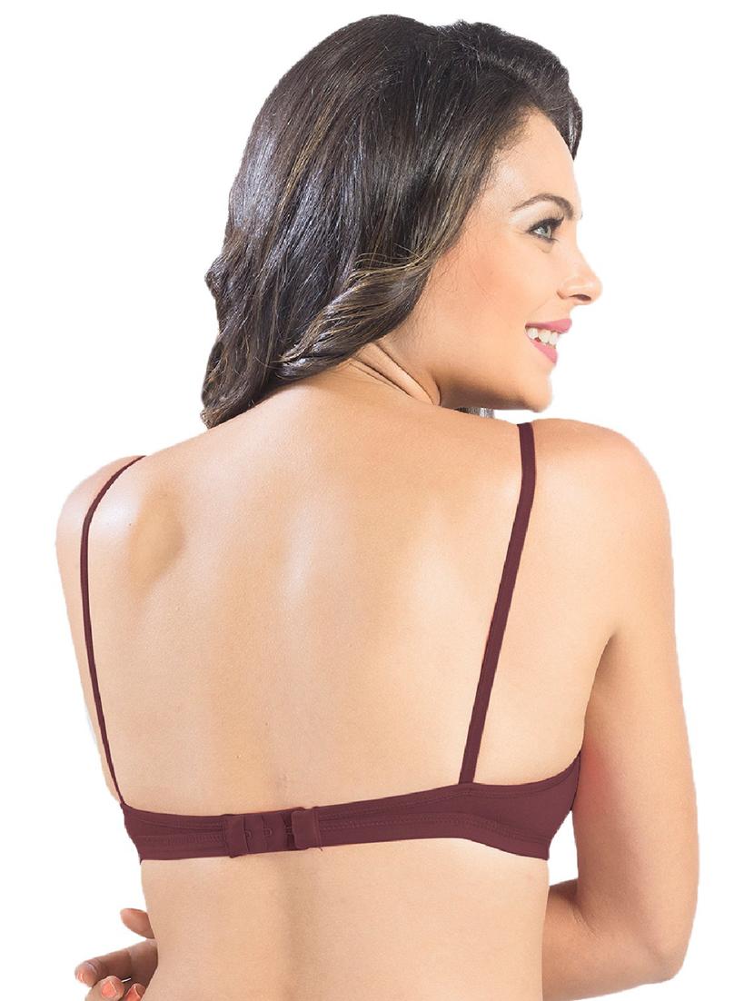 set of 2 maroon cotton blend plunge bra - 21386279 - Standard Image - 2