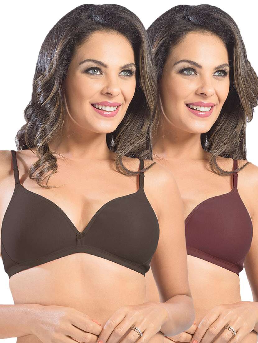 pack of 2 solid t-shirt bra
