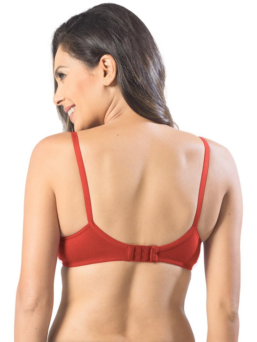 red cotton blend regular bra - 21386523 - Standard Image - 2