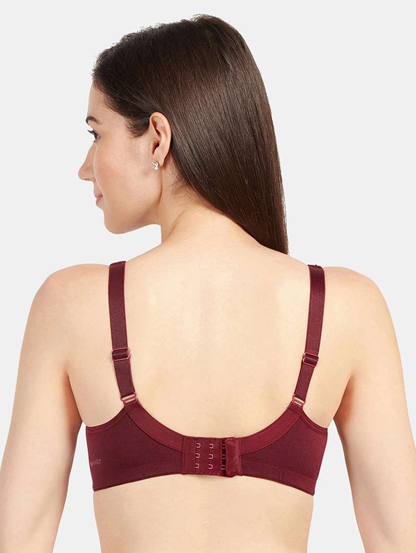 maroon cotton blend push up bra - 21386912 -  Standard Image - 2