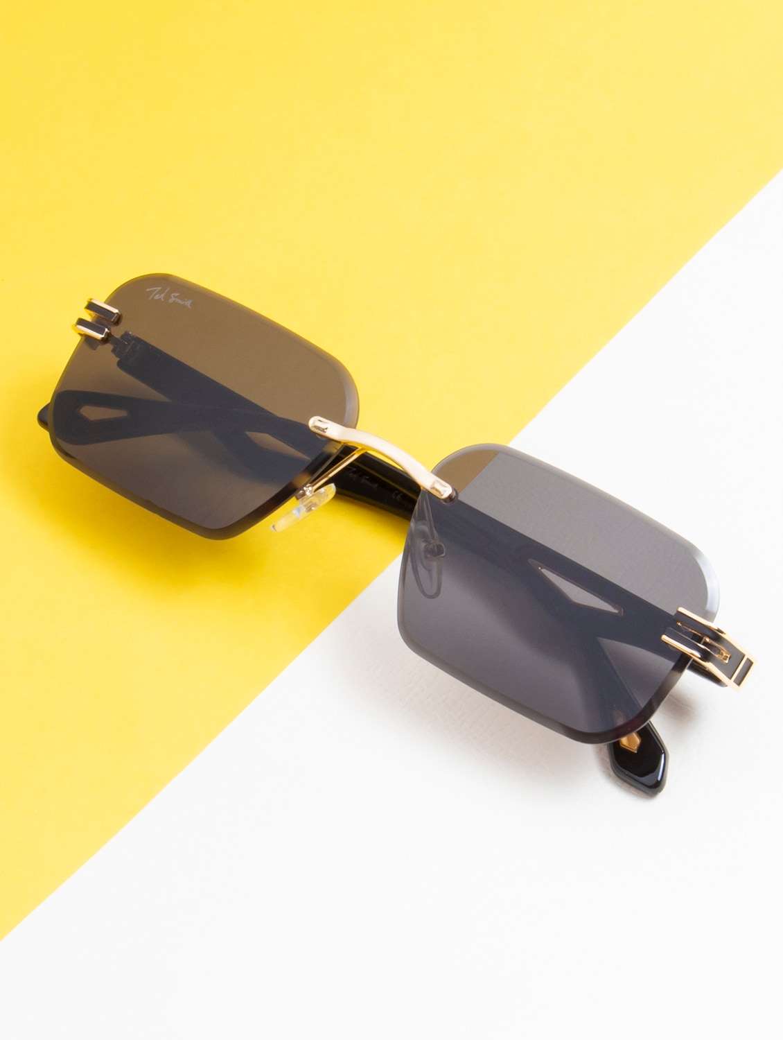 ted smith rimless aviator shape branded latest and stylish sunglasses | polycarbonate lens & 100 % uv protection | men & women