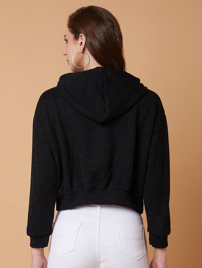 women black acrylic plain sweatshirt - 21387366 - Standard Image - 2