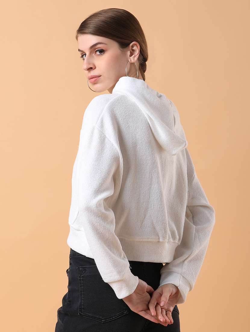 women white acrylic plain sweatshirt - 21387367 - Standard Image - 2