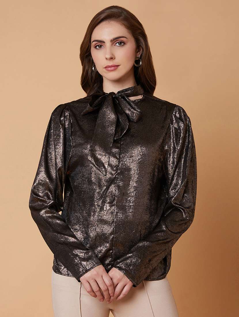 brown nylon regular top