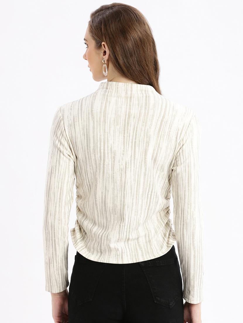 cream stripes regular top - 21387426 - Standard Image - 2