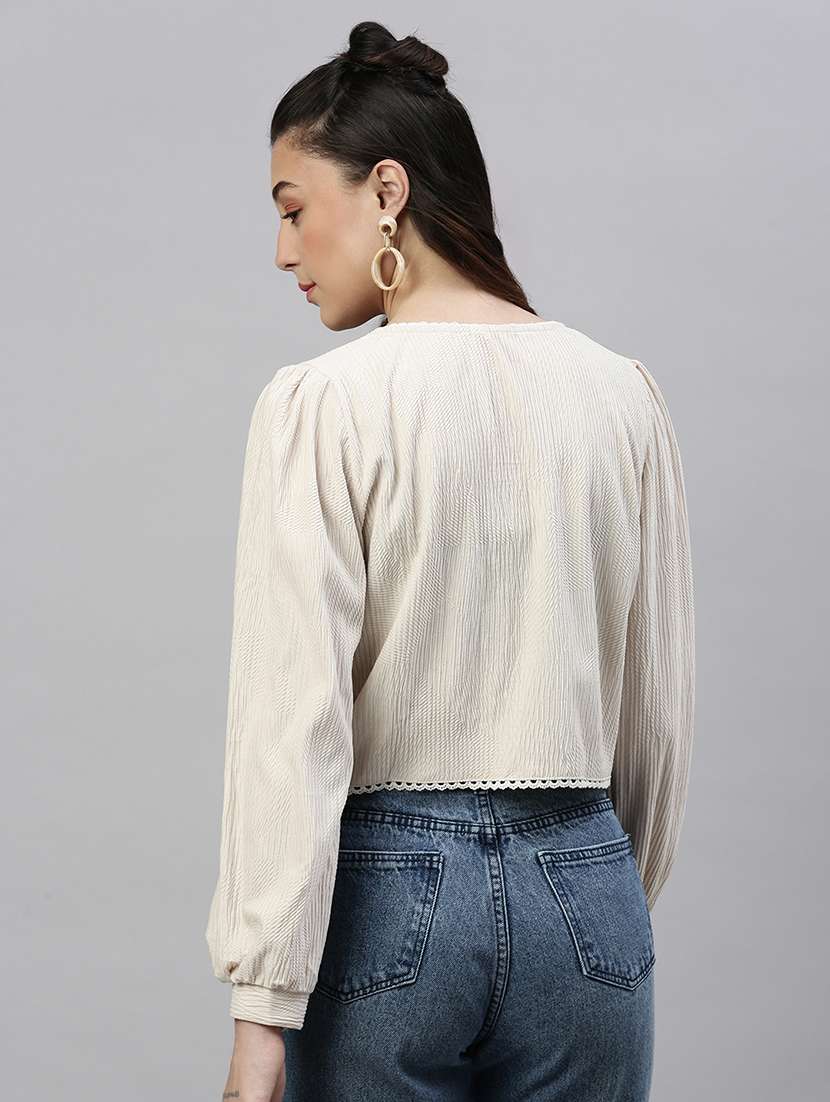 cream embroidered shirt top - 21387435 -  Standard Image - 2