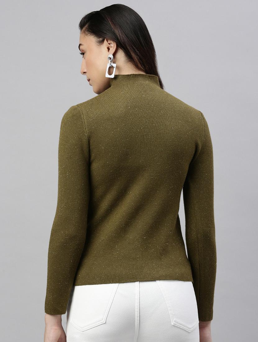 olive solid regular top - 21387436 - Standard Image - 2