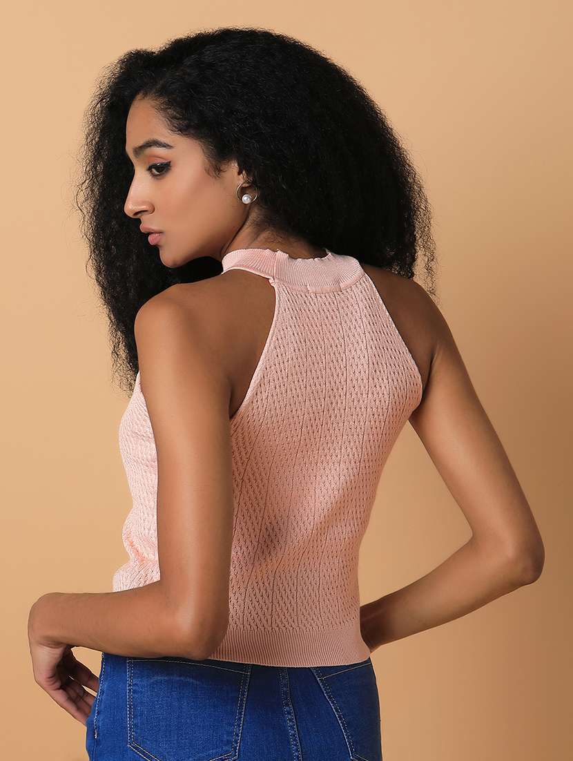 peach solid regular top - 21387482 -  Standard Image - 2