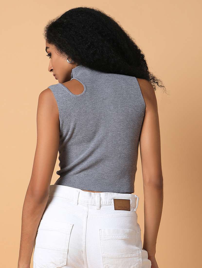 grey solid regular top - 21387491 - Standard Image - 2
