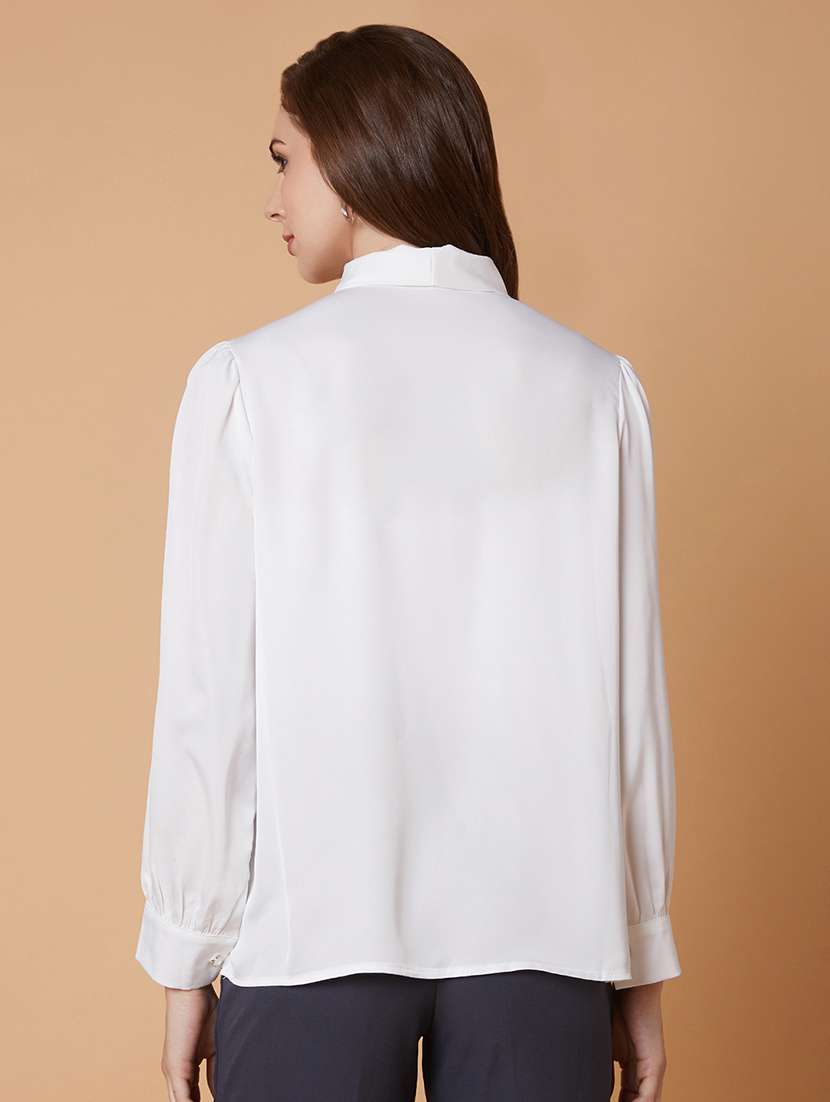 white satin shirt top - 21387497 -  Standard Image - 2
