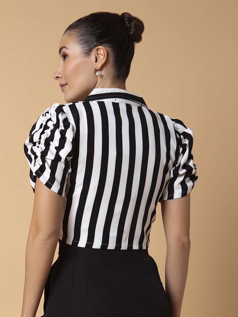 black cotton blouson top - 21387510 -  Standard Image - 2