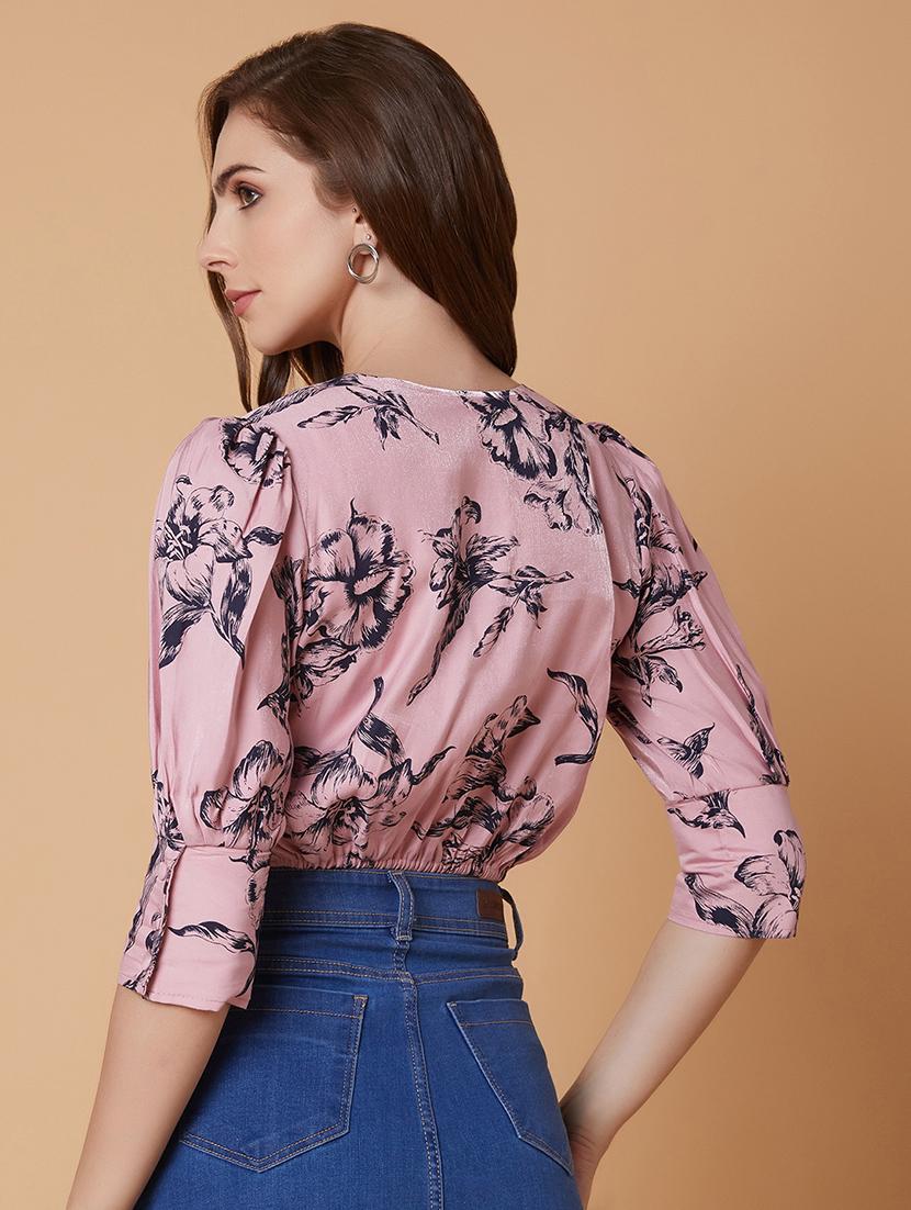 pink cotton blouson top - 21387514 - Standard Image - 2