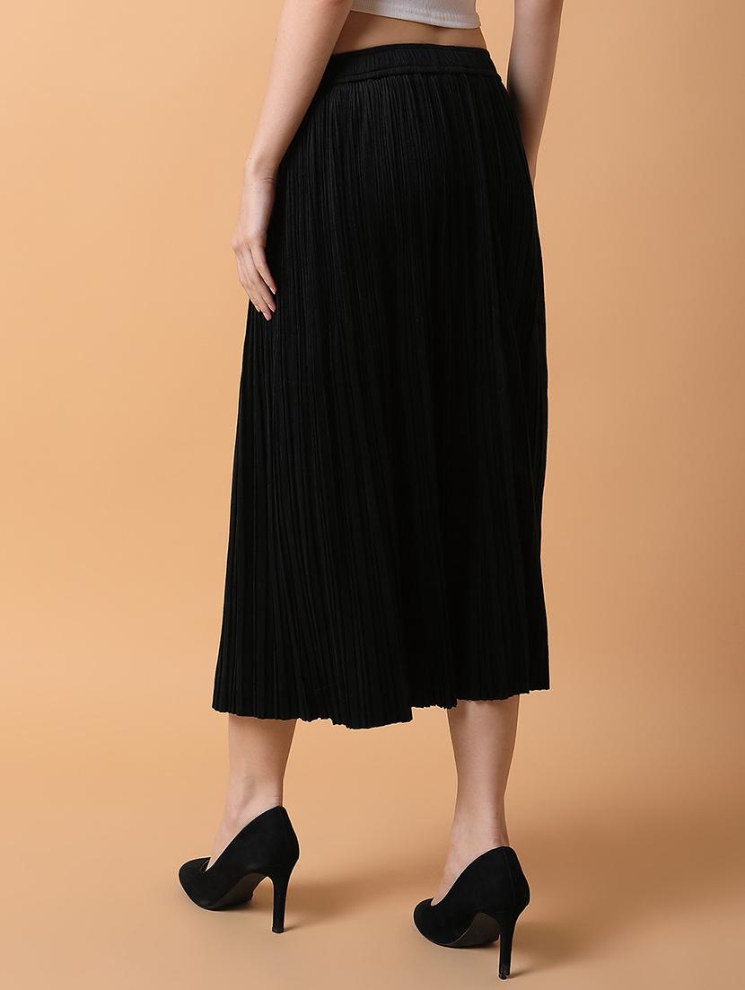 black solid flared skirt - 21387522 - Standard Image - 2