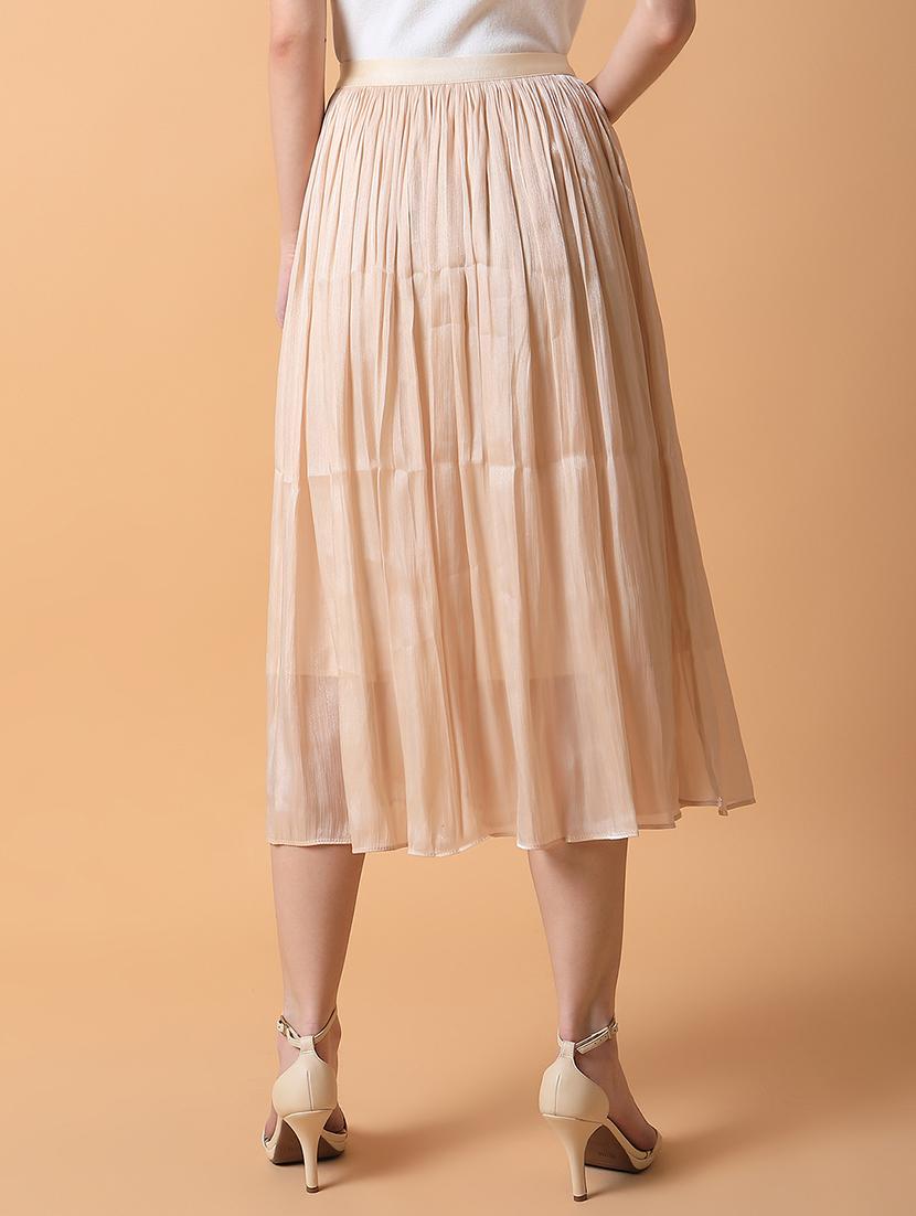 cream solid flared skirt - 21387523 - Standard Image - 2