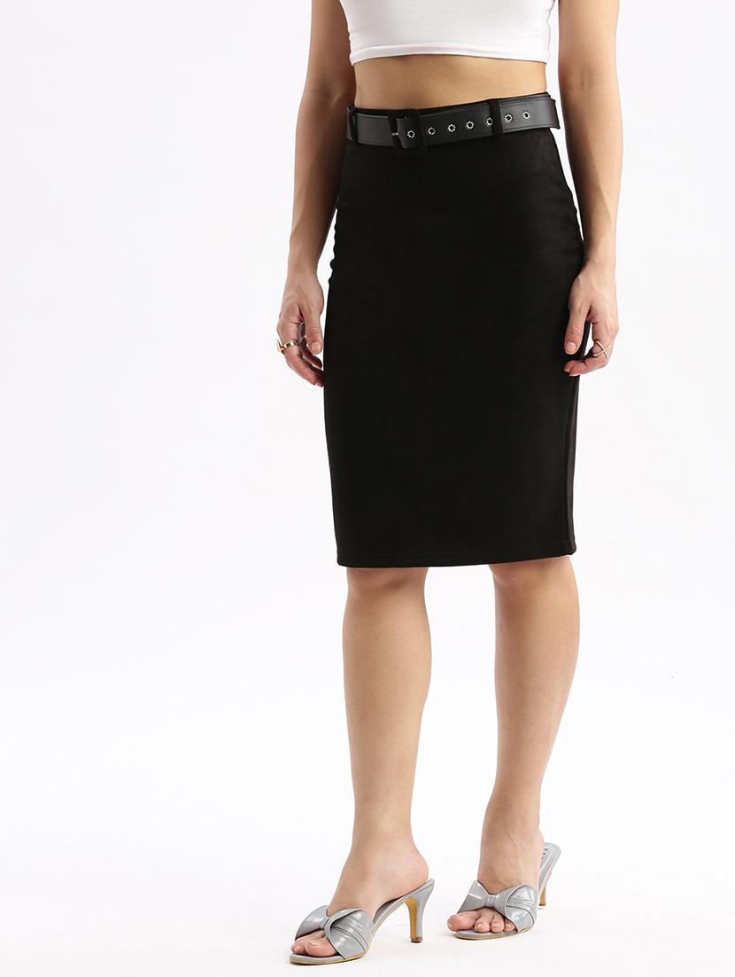 black solid pencil skirt - 21387527 - Standard Image - 2