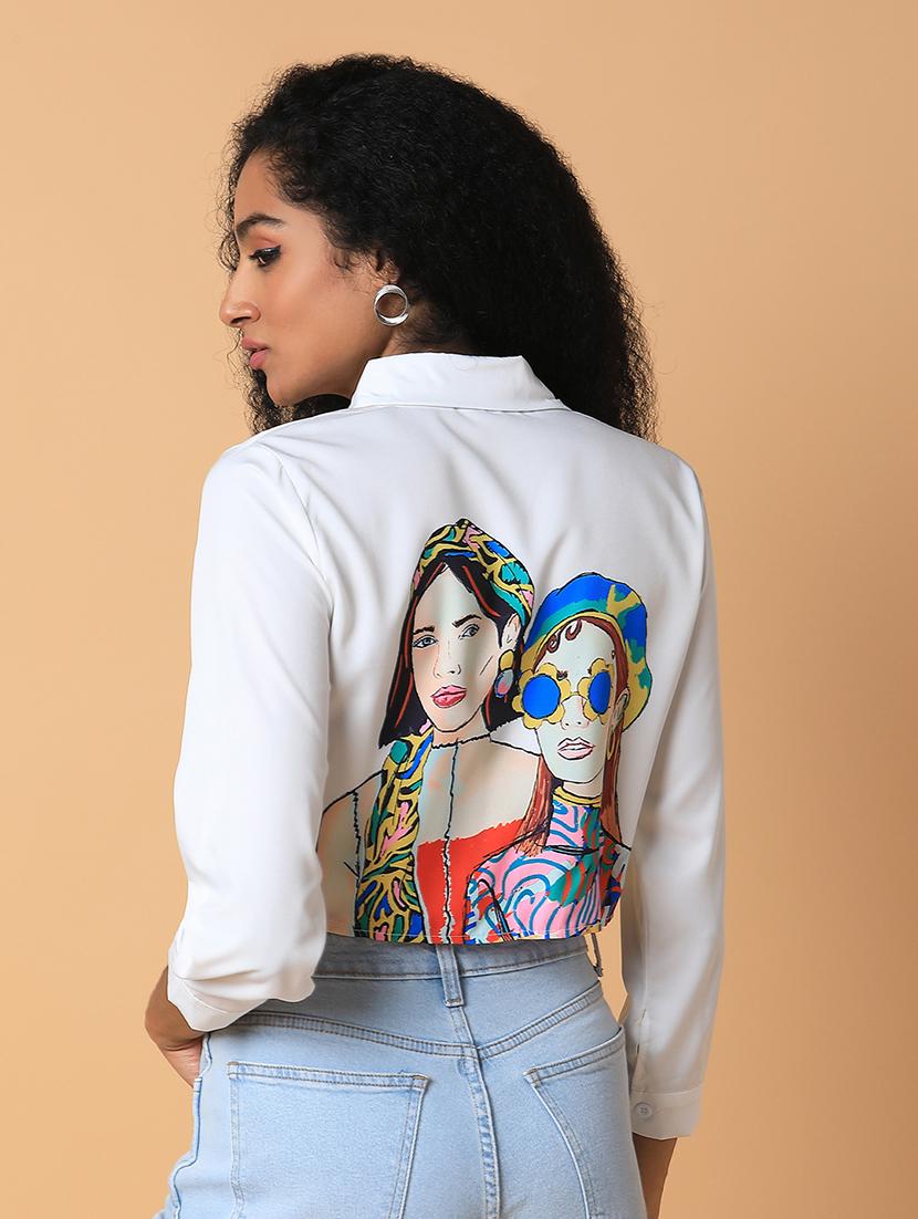 white graphic boxy shirt - 21387566 - Standard Image - 2