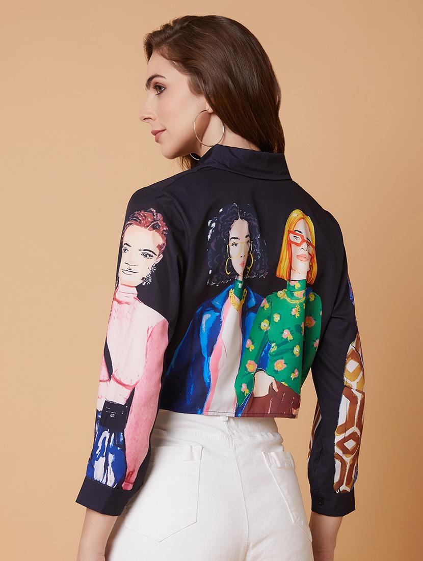 women graphic print crop shirt - 21387568 - Standard Image - 2