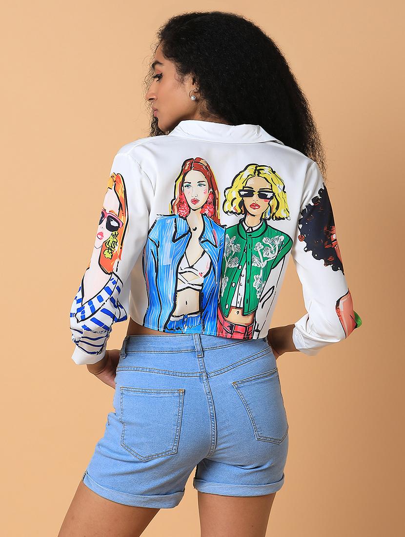 white graphic boxy shirt - 21387569 - Standard Image - 2