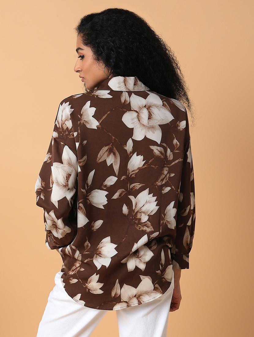 women froral print long sleeve shirt - 21387573 - Standard Image - 2