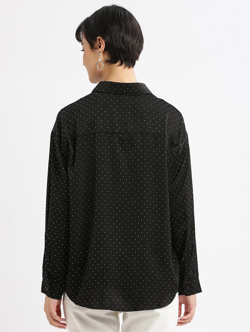 black polka dot regular shirt - 21387588 - Standard Image - 2