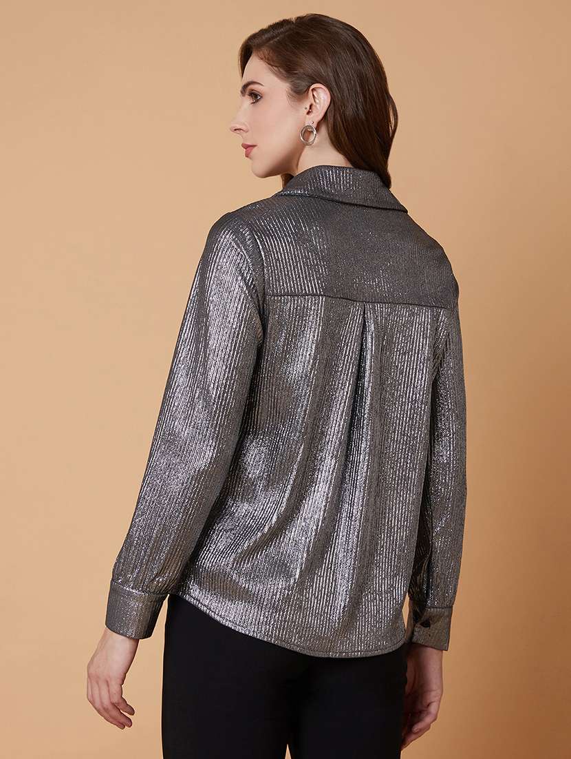 metallic solid regular shirt - 21387595 -  Standard Image - 2