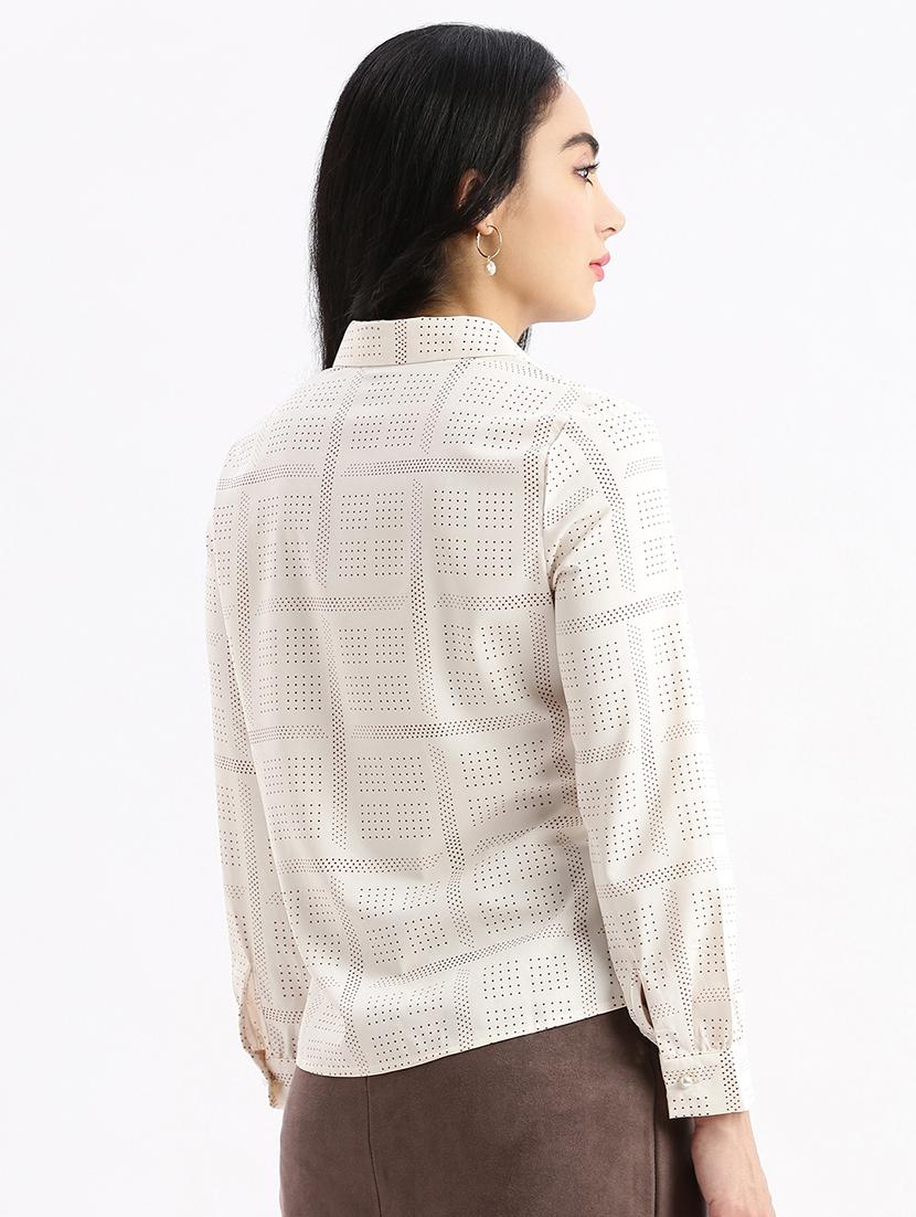 cream printed regular shirt - 21387638 - Standard Image - 2