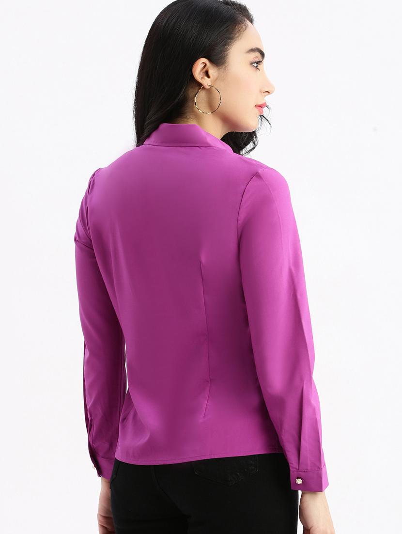 purple solid crepe shirt - 21387641 - Standard Image - 2