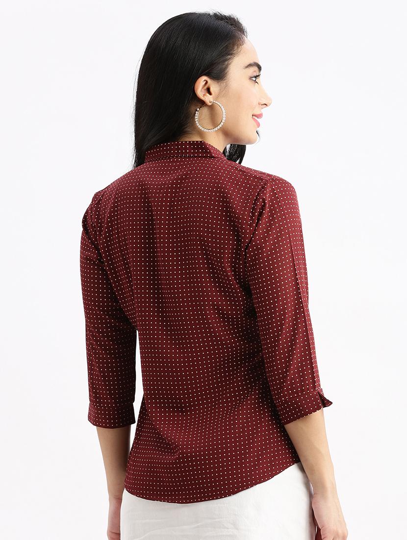 maroon polka dot regular shirt - 21387653 - Standard Image - 2