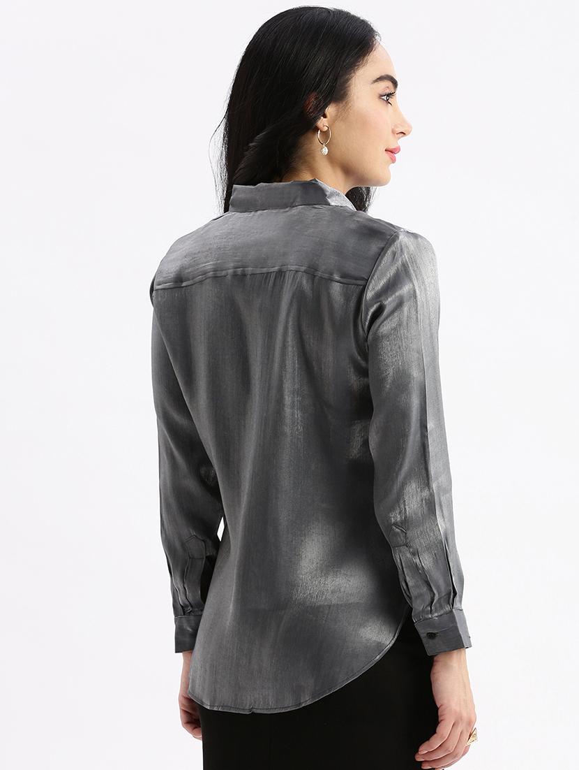 grey solid regular shirt - 21387654 - Standard Image - 2
