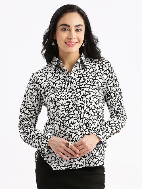 women black printed long sleeves regular shirt - 21387661 -  Standard Image - 0