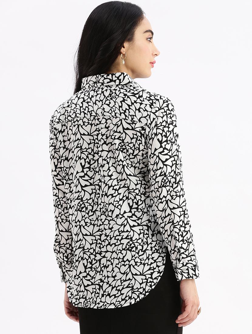 women black printed long sleeves regular shirt - 21387661 - Standard Image - 2