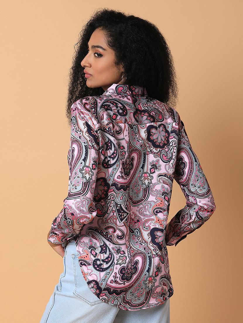 women pink printed long sleeves regular shirt - 21387662 - Standard Image - 2