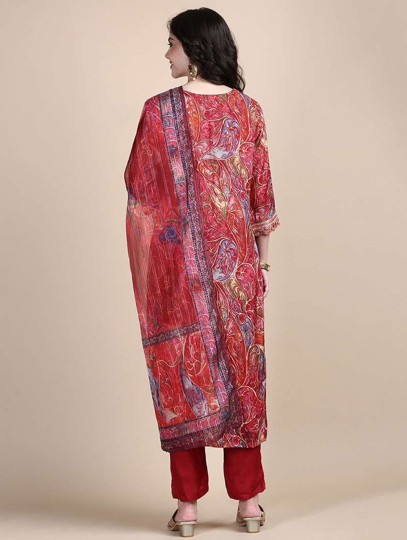 women printed kurta pant set with dupatta - 21387670 -  Standard Image - 2