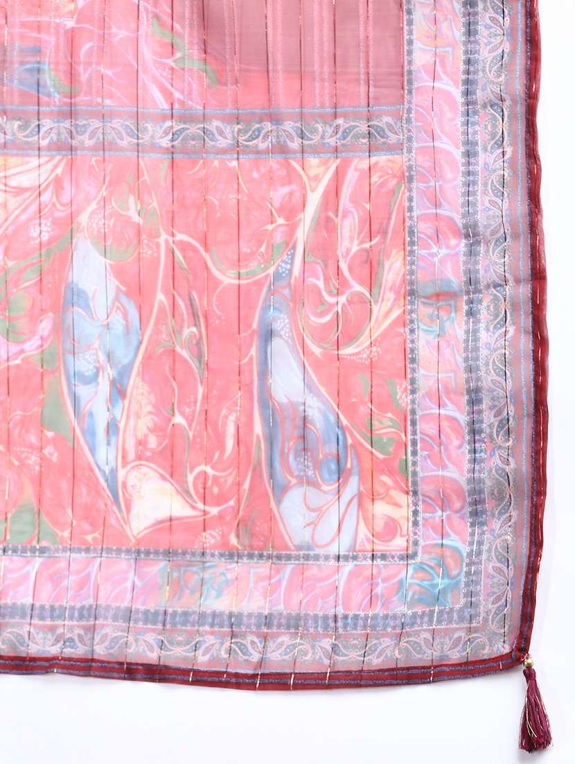 women printed kurta pant set with dupatta - 21387670 -  Standard Image - 7