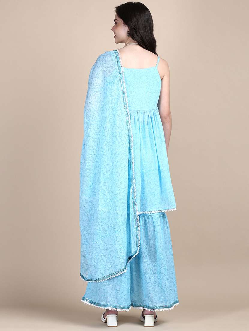 women floral kurta sharara set with dupatta - 21387687 -  Standard Image - 2