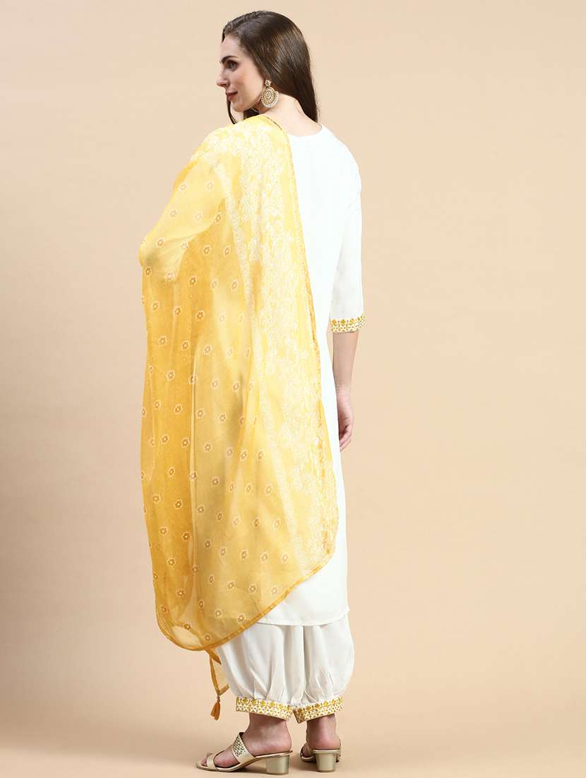 women white embroidered kurta salwar set with dupatta - 21387689 -  Standard Image - 2