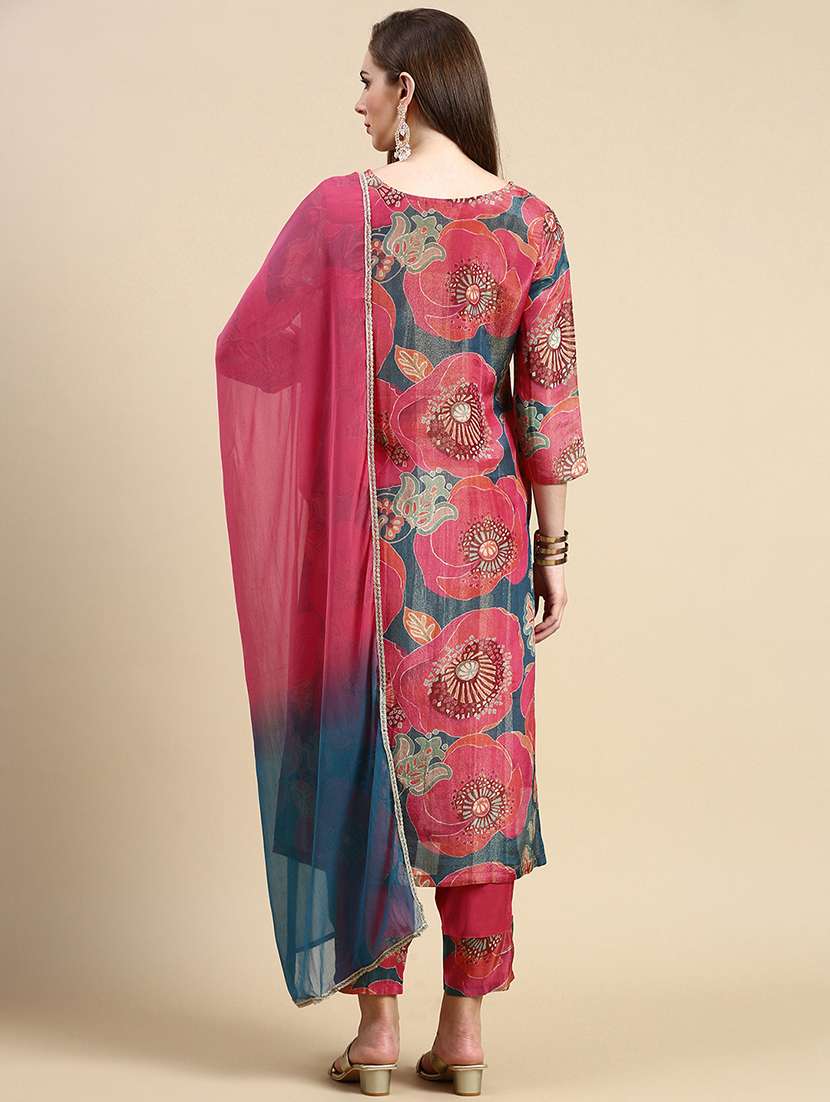 women floral printed kurta pant set with dupatta - 21387714 -  Standard Image - 2