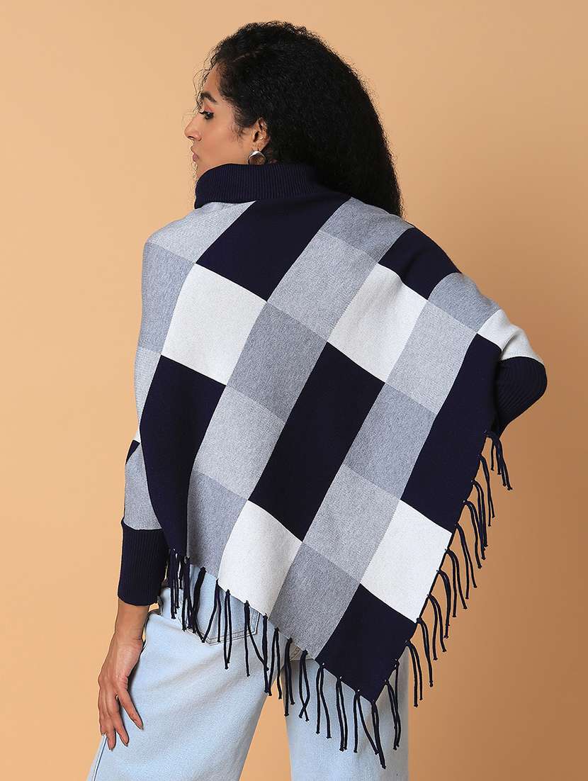 women turtle neck self-designed poncho - 21387729 - Standard Image - 2