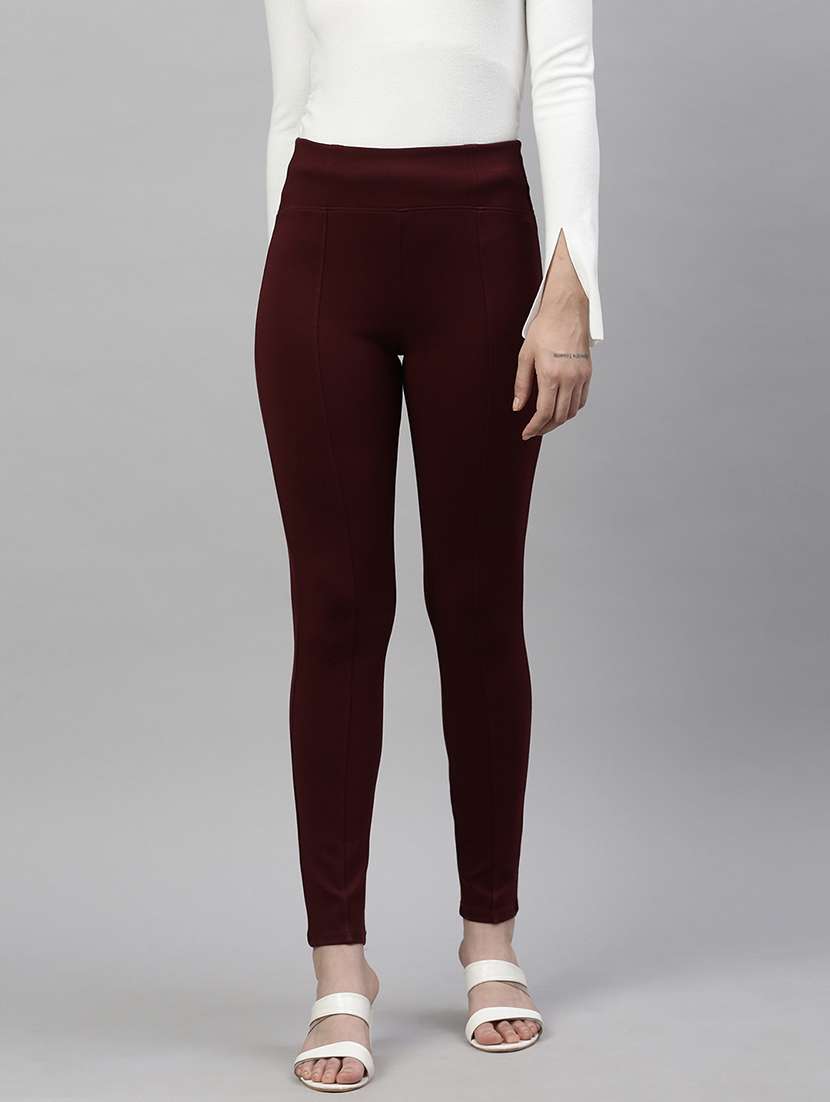 women solid high rise jegging - 21387764 -  Zoom Image - 0