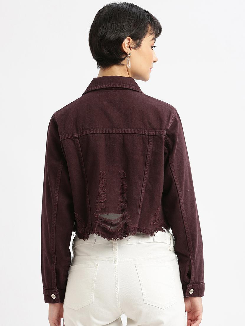showoff women's purple denim jacket - 21387783 - Standard Image - 2