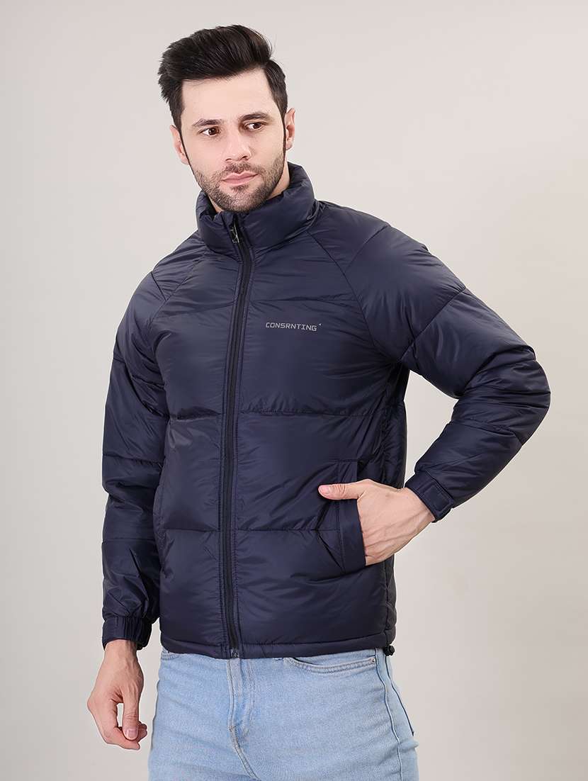 men solid bomber jacket - 21387976 - Standard Image - 2