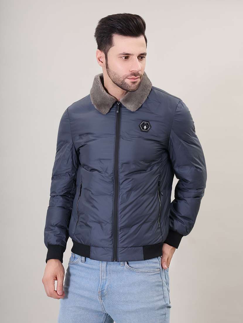 men solid bomber jacket