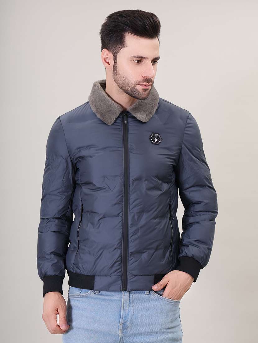 men solid bomber jacket - 21387983 - Standard Image - 2