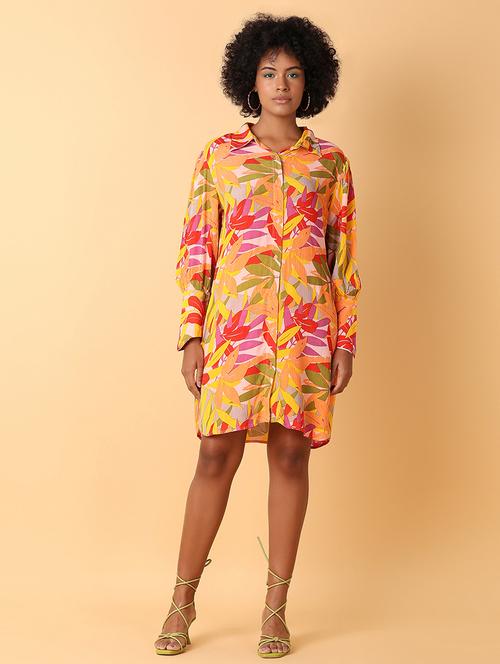 women printed long sleeve shirt dress - 21388085 -  Standard Image - 0
