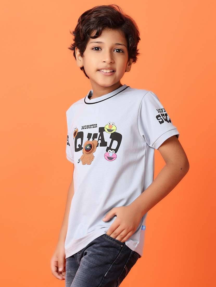 boys round neck typographic t-shirt - 21388096 - Standard Image - 2