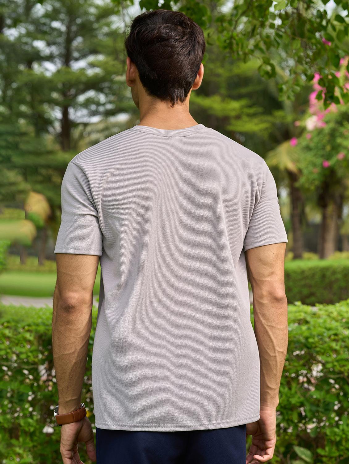 grey lycra blend plain tshirt - 21388354 - Standard Image - 2