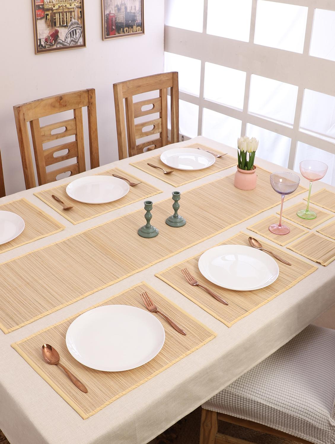 silpakarman bamboo placemats - beige  (set of 06)