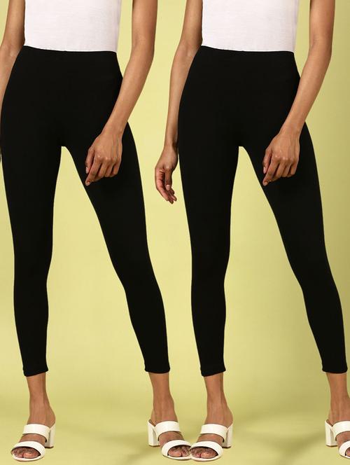black solid set of 2 legging - 21388417 - Standard Image - 0