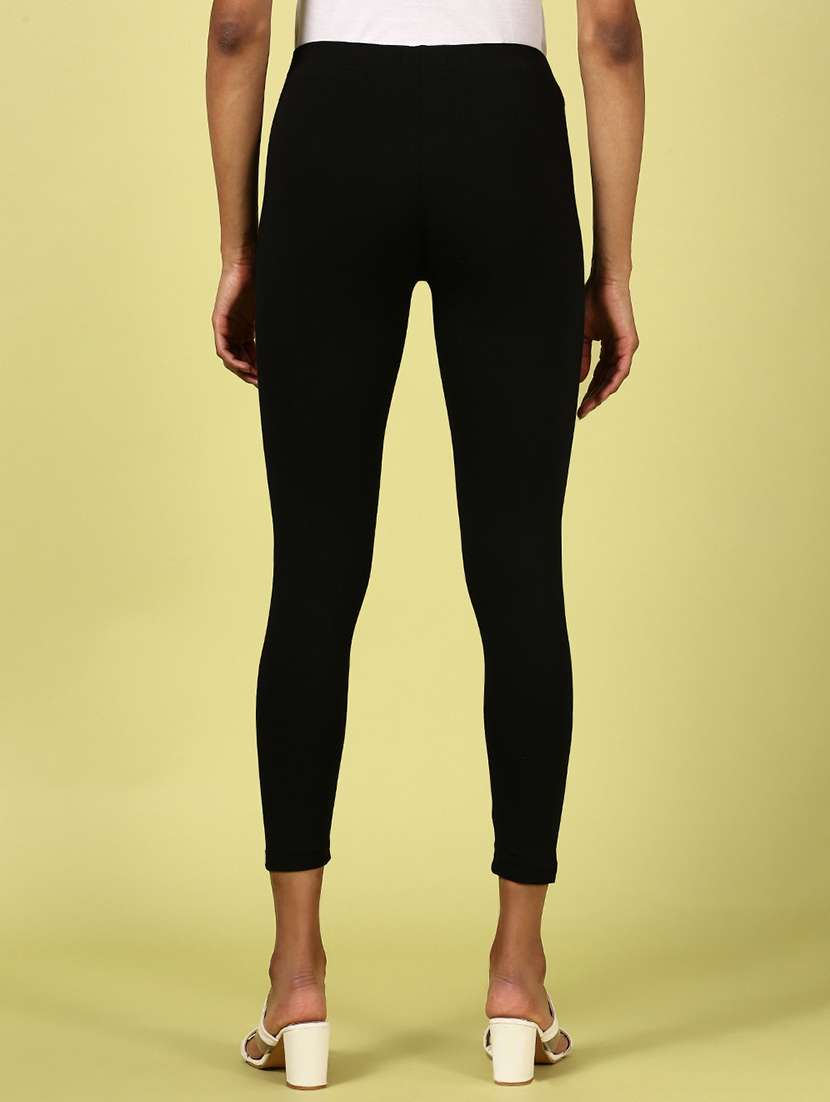 women ankle length solid set of 2 leggings - 21388421 - Standard Image - 2